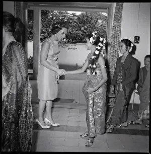 Ethel Skakel Kennedy Shaking Hands with Model