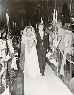 Greenwich Prints: Ethel Skakel and Robert Kennedy Walking Down Aisle
