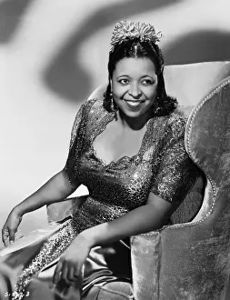 Easy Chair Prints: Ethel Waters Seated In Armchair Smiling