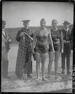 Ethelda Bleibtrey with Miss Gylling of Sweden During Antwerp Olympic Games