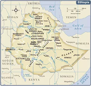 Images Dated 12th November 2017: Ethiopia country map