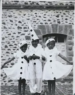 Ethiopian Children Posing in Clown Costumes