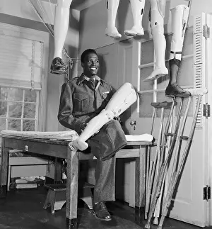 West Orange Prints: Ethiopian Soldier Holding Artificial Limb