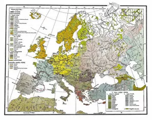 Images Dated 11th August 2018: Ethnographic map of Europe in 19th century
