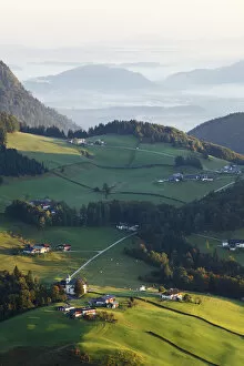 Aerial Collection: Ettenberg near Berchtesgaden, view from Salzburgblick on Kneifelspitze mountain
