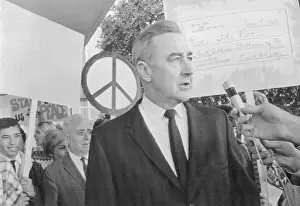 Eugene McCarthy Speaking to Reporter