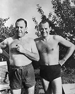 Eugene S. Karpe and Robert Vogeler in Swimwear