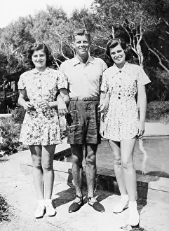 Eunice, Jack and Patricia Kennedy by Pool