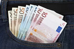 Images Dated 15th May 2013: Euro bills in a jeans pocket