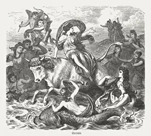 Images Dated 27th May 2016: Europa on the bull, Greek mythology, wood engraving, published 1880