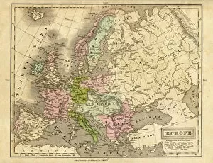 Textured Effect Collection: europe map 1829