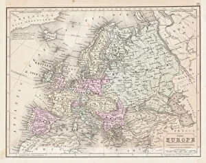 Denmark Collection: Europe map 1867
