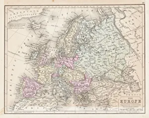 Denmark Collection: Europe map 1867