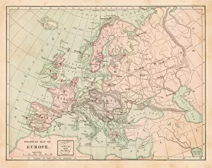 Images Dated 9th April 2018: Europe map 1881