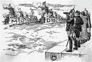 Observation Prints: European Potentates Observe Naval Might