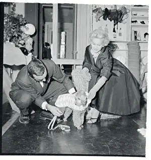 Eva Gabor and Her Dog in Canine Couturier