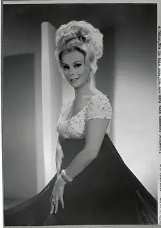 Eva Gabor Posing in Dress