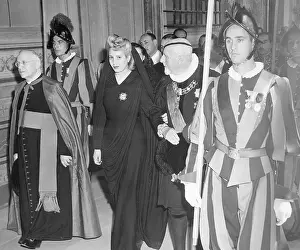 Pope Prints: Eva Peron Escorted By Prince