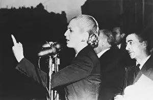 Eva Peron Giving an Election Speech
