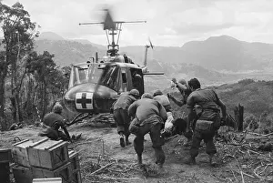 A Shau Valley Prints: Evacuation Copter Lands To Pick Up Wounded