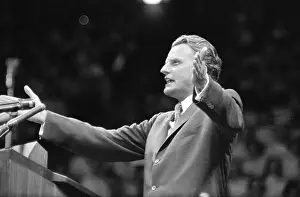 Evangelist Prints: Evangelist Billy Graham Preaching in New York