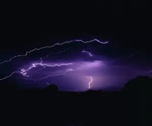 Images Dated 24th July 2006: Evening Electrical Storm and Fork Lightning