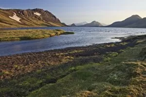 Evening on a lake in a volcanic landscape, Alftavatn, Iceland, Europe