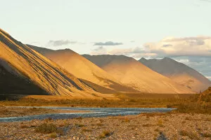 Images Dated 14th August 2010: Evening light, arctic tundra, Wind River, Mackenzie Mountains, Peel Watershed, Yukon Territory