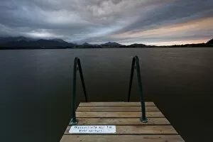 Evening mood at Lake Hopfensee in Allgaeu, Bavaria, Germany, Europe, PublicGround