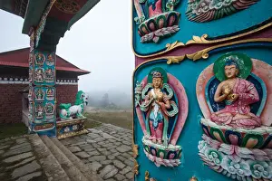 Himalayas Prints: Everest base camp trek, Himalayas, Nepal, Tengboche, monastery, Colour Image, Color Image