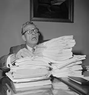 Overwhelming Prints: Everett M. Dirksen Reviewing Material