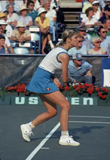 Evert On The Court At US Open
