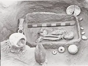 Anthropology Prints: Excavated Egyptian Gravesite
