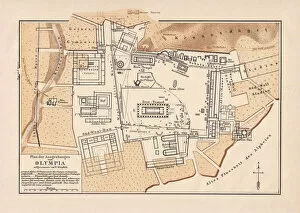 Images Dated 8th July 2015: Excavations of Olympia, lithograph, published in 1880