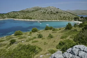 Southeast Europe Gallery: Excursion boats in Lojena Bay, Levrnaka Island, Kornati islands, Kornati National Park, Adriatic