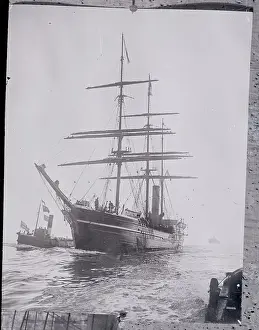 Exploration Ship Near England's Shore