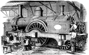 Workshop Prints: Express train engine London and North-Western Railway - Illustrated News