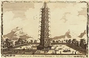 Nanjing Prints: Exterior of Chinese Tower Structure
