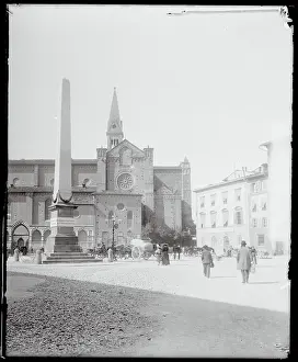 Florence Prints: Exterior View of Church With Pedestrians