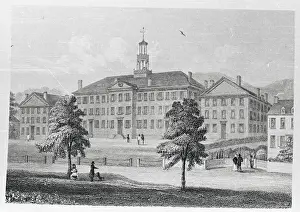 Hanover Prints: Exterior View of Dartmouth College, 1850's