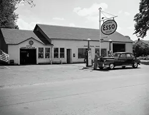 Gas Station Prints: Exterior View Of Esso Filling Station