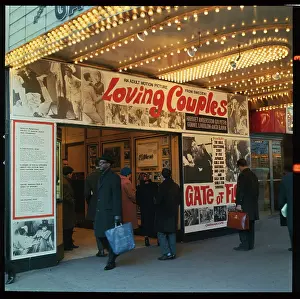 Exterior View of Movie Theater Entrance