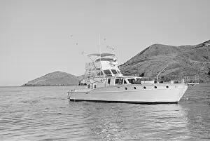 Mooring Prints: Exterior Side View of the Yacht Splendor