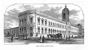 Industry Collection: Exterior of The White Cloth Hall, Leeds, England Victorian Engraving