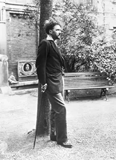Ezra Pound In The Garden Of His Studio