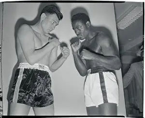 Ezzard Charles and Cesar Brion in Boxing Pose