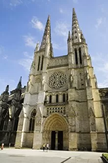 Aquitaine Gallery: Facade of a church, St. Andre Cathedral, Bordeaux, Aquitaine, France