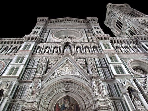 Facade of the Florence Cathedral at night