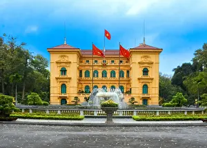 Facade of the Presidential palace of Hanoi, Vietnam