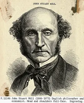 Economist Prints: Full Face Engraving Of John Stuart Mill